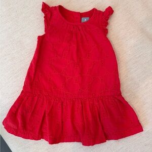 Baby Gap Red Eyelet Heart Dress